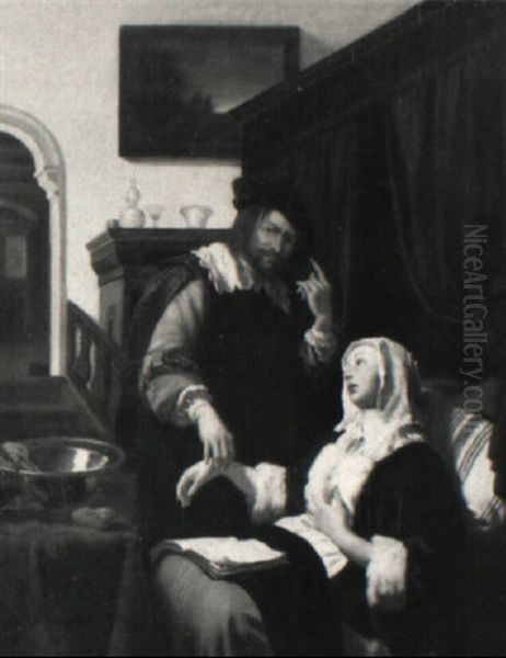 Der Besuch Des Arztes Oil Painting by Frans van Mieris