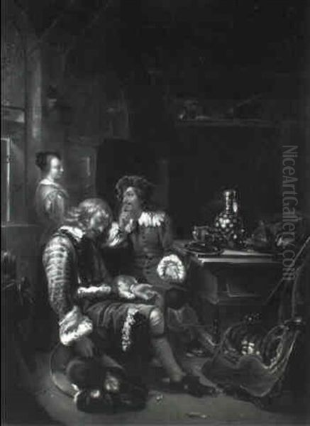 An Officer Asleep In An Inn Oil Painting by Frans van Mieris
