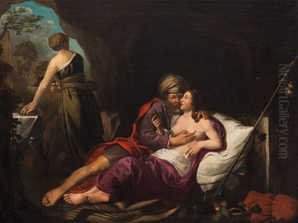 Lot And His Daughters Oil Painting by Frans van the Younger Mieris