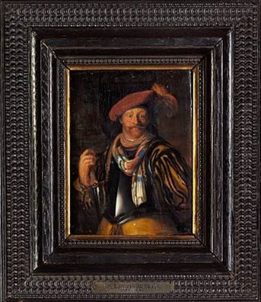 A Gentleman With A Red Hat And A Sword Oil Painting by Frans van the Younger Mieris
