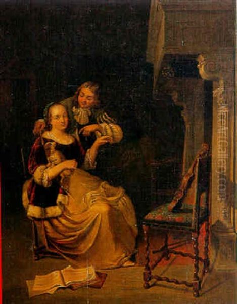Die Musikstunde Oil Painting by Frans van the Younger Mieris