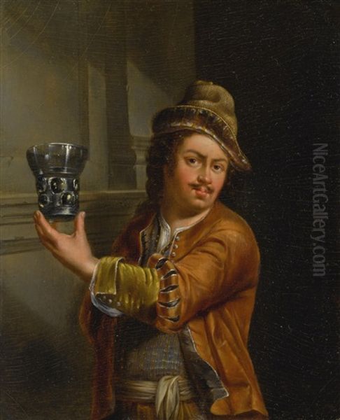 The Toper Oil Painting by Jan Van Mieris