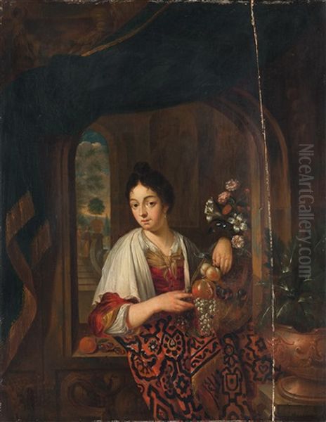 Frau Am Fenster Oil Painting by Willem Van Mieris Leiden