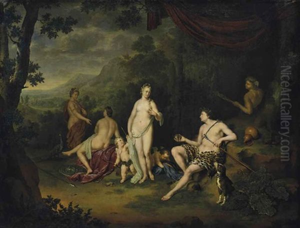 Le Jugement De Paris Oil Painting by Willem Van Mieris Leiden