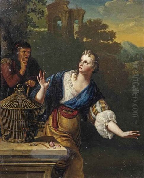 The Open Birdcage: A Parable Of Lost Innocence Oil Painting by Willem Van Mieris Leiden
