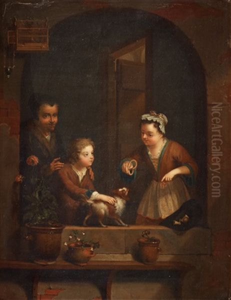 Hunddressyren Oil Painting by Willem Van Mieris Leiden