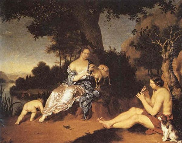 Daphnis And Chloe Oil Painting by Willem Van Mieris Leiden