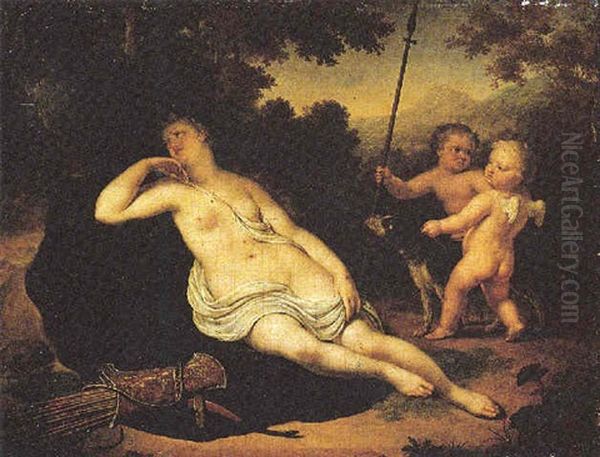 Diana Resting In A Landscape Oil Painting by Willem Van Mieris Leiden