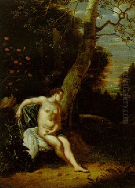 Venus In A Landscape At Dusk Oil Painting by Willem Van Mieris Leiden