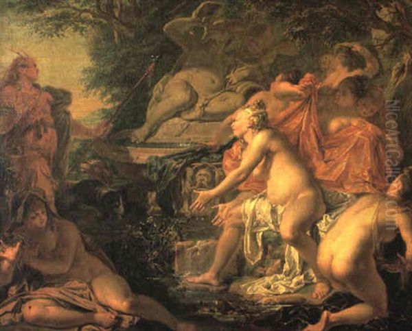 Diana And Her Nymphs Surprised By Actaeon Oil Painting by Willem Van Mieris Leiden