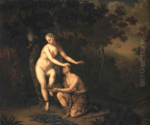 Amyntas And Sylvia Oil Painting by Willem Van Mieris Leiden