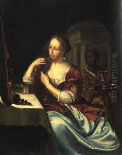 Dame Bei Der Toilette Oil Painting by Willem Van Mieris Leiden