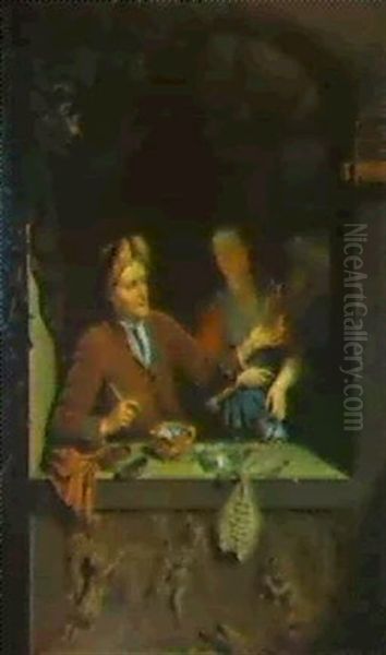 Besuch Beim Quacksalber Oil Painting by Willem Van Mieris Leiden