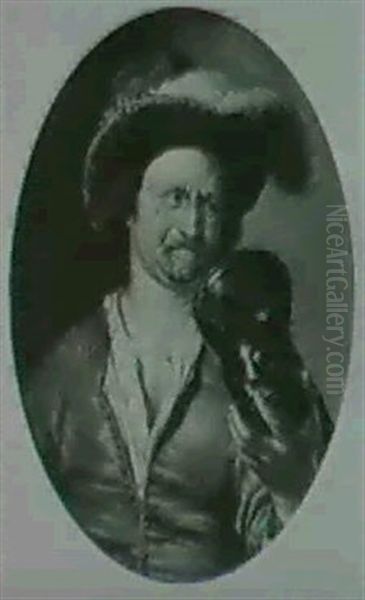 A Man Drinking From A Roemer Oil Painting by Willem Van Mieris Leiden