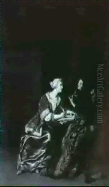 The Love Letter Oil Painting by Willem Van Mieris Leiden