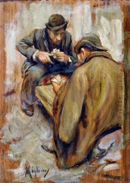 Giocatori Oil Painting by Vincenzo Migliaro