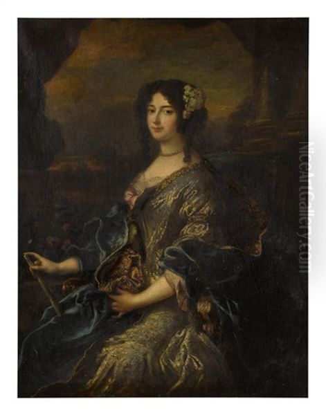 Portrait Of A Lady, Three-quarter Length Oil Painting by Pierre Mignard