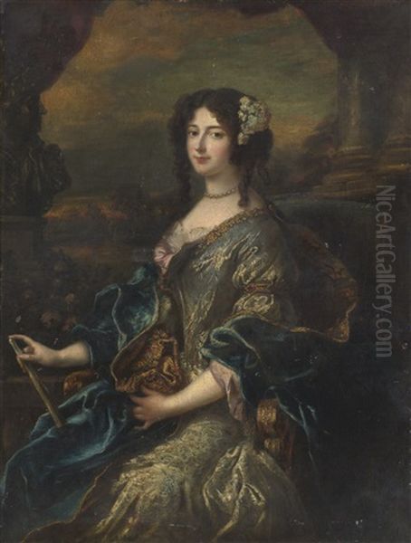 Portrait Of A Lady, Three-quarter Length Oil Painting by Pierre Mignard