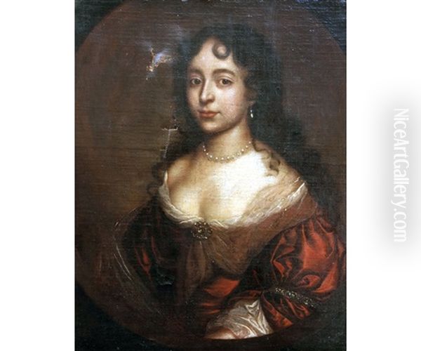 Portrait Of Mary Mancini - Mistress Of Charles Ii Of England And Louis Xiv Oil Painting by Pierre Mignard