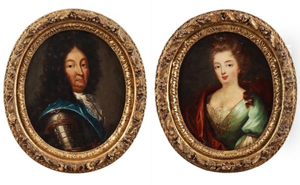 Kung Ludvig Xiv Och Hans Maka (2) Oil Painting by Pierre Mignard