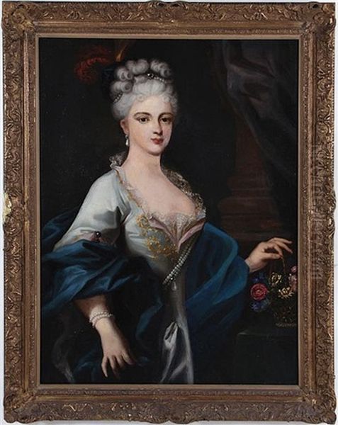 Portrait Of The Duchess Of Tuscany Oil Painting by Pierre Mignard