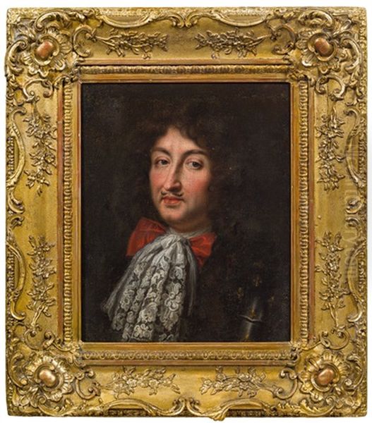 Portrat Ludwig Xiv. Mit Halstuch Und Rustung Oil Painting by Pierre Mignard