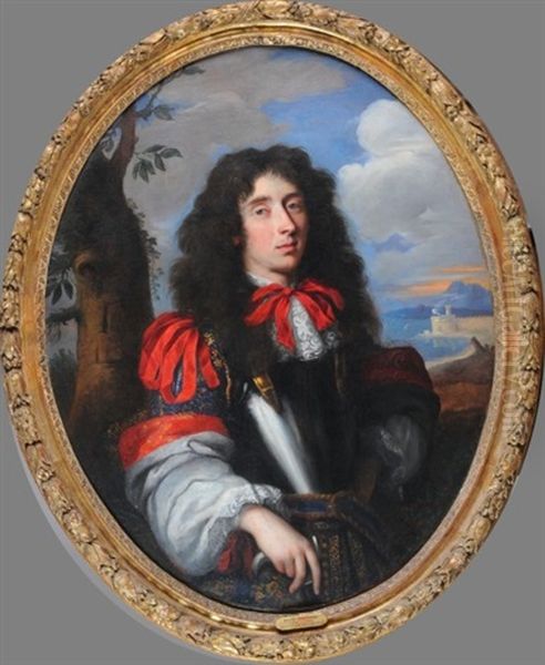 Portrait Du Prince De Conde Oil Painting by Pierre Mignard