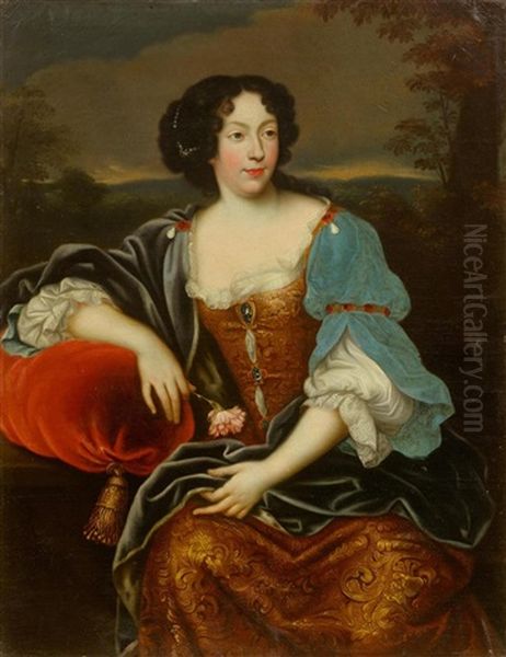 Portrait Of Madame De Montespan (1640-1707) Oil Painting by Pierre Mignard