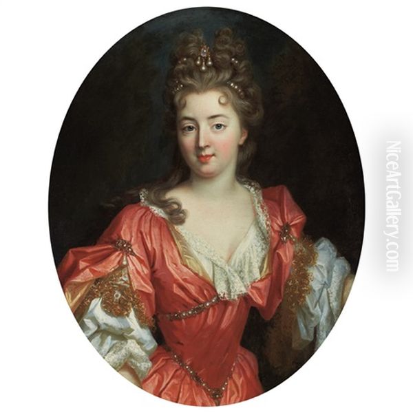 Portrait Of A Lady, Said To Be Comtesse De Valeroy Oil Painting by Pierre Mignard