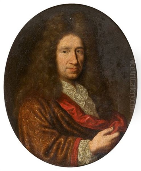 Portrait D'homme A La Lavalliere De Dentelle Oil Painting by Pierre Mignard