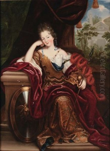 Ritratto Allegorico In Veste Di Atena Oil Painting by Pierre Mignard