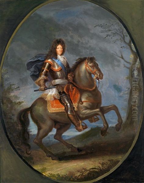 Reiterbildnis Konig Ludwigs Xiv. Von Frankreich Oil Painting by Pierre Mignard