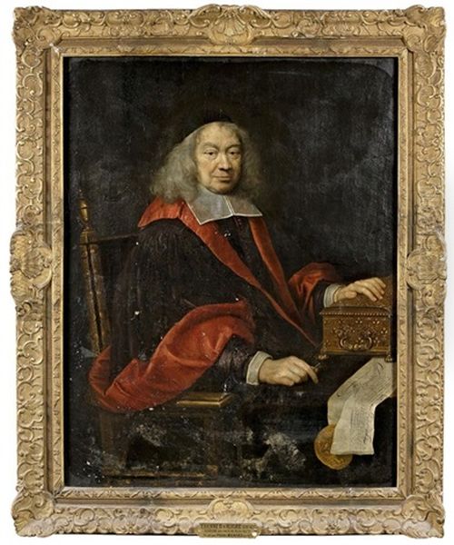 Portrait D'etienne Iii, Marquis D'aligre (1592-1677) (garde Des Sceaux, 1672-1674, Chancelier Et Garde Des Sceaux, 1674-1677) Oil Painting by Pierre Mignard