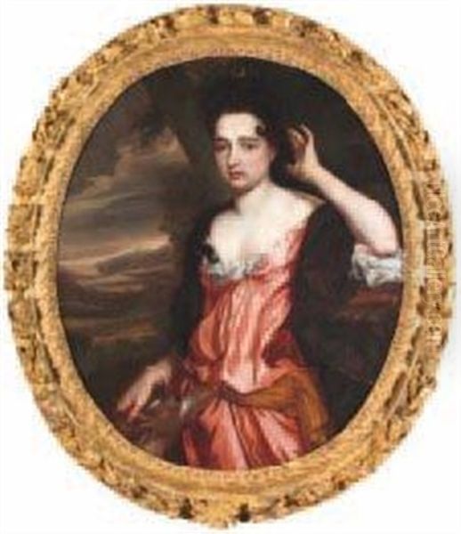 Portrait Presume De Madame De Grignan (fille De Madame De Sevigne) En Diane Chasseresse Oil Painting by Pierre Mignard