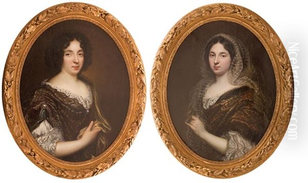 The Portrait Of A Lady (+ Another; 2 Works) Oil Painting by Pierre Mignard