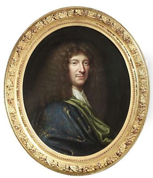 Bildnis Eines Mannes Mit Allongeperucke. Moliere? Oil Painting by Pierre Mignard