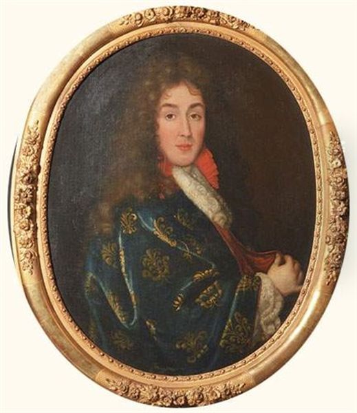 Portrait D'homme De Qualite Oil Painting by Pierre Mignard