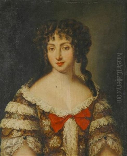 Portrait Of A Lady With Curled Locks Oil Painting by Pierre Mignard