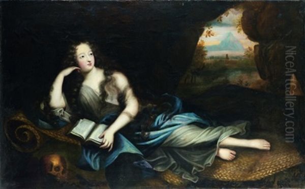 Portrait De Madame De Ludre En Marie-madeleine Oil Painting by Pierre Mignard