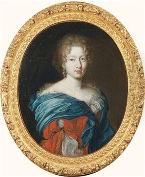 Portrait D'une Dame De Qualite Oil Painting by Pierre Mignard