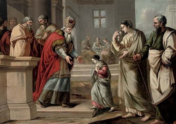 The Presentation Of The Virgin At The Temple Oil Painting by Pierre Mignard