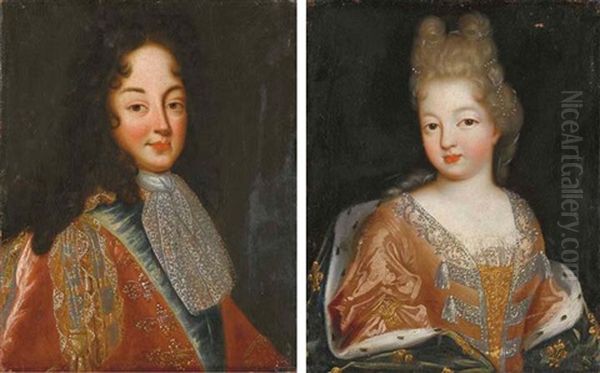 Portrait D'homme (+ Portrait De Dame En Buste; Pair) Oil Painting by Pierre Mignard