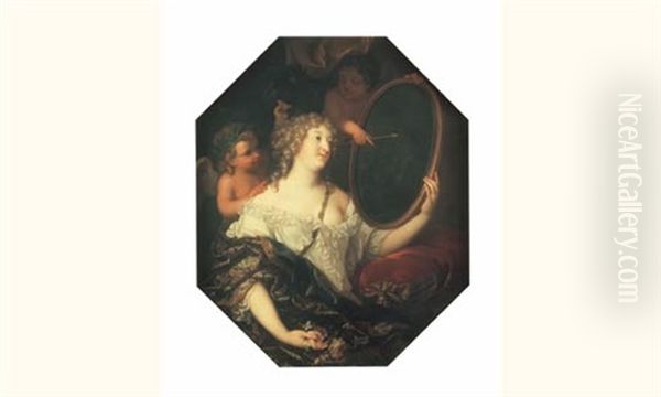 Portrait De La Marquise De Montespan Oil Painting by Pierre Mignard