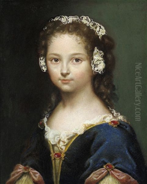 Bildnis Der Jeanne De Fleurieu Oil Painting by Pierre Mignard