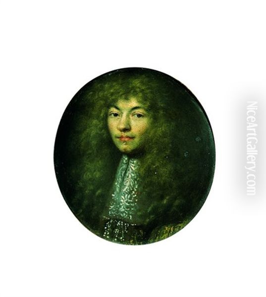 Portrait De Gentilhomme En Perruque Oil Painting by Pierre Mignard