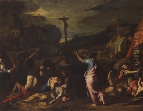 Moses And The Brazen Serpent Oil Painting by Pierre Mignard