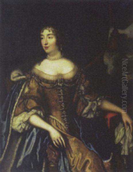 Portrait Of Marguerite-louise D'orleans, Grand Duchess Of Tuscany Oil Painting by Pierre Mignard