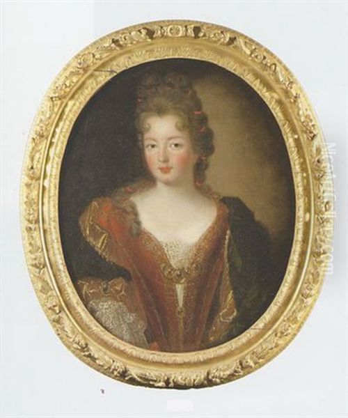 Portrait De Femme Oil Painting by Pierre Mignard