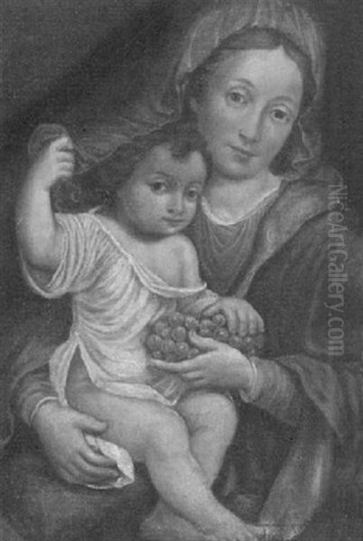 Die Jungfrau Mit Den Weintrauben Oil Painting by Pierre Mignard