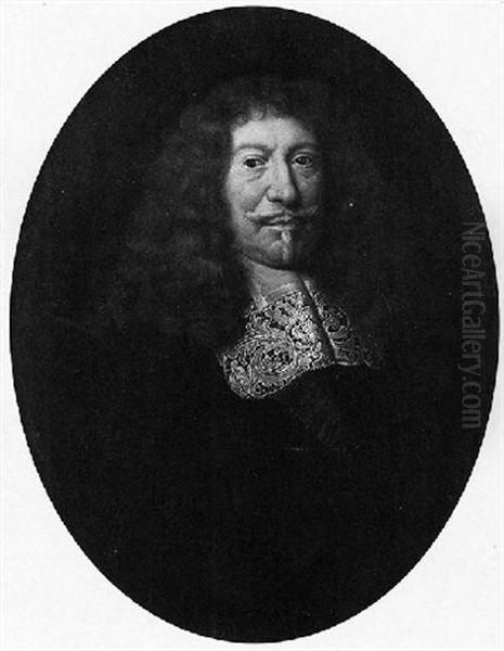 Portrait D'homme Decore De L'ordre Du Saint Esprit: Francois Anne D'estree, Marquis De Coeuvre Oil Painting by Pierre Mignard